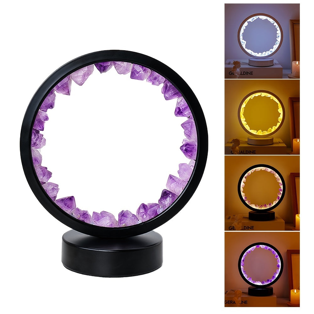 Reikistal Rechargeable Amethyst Circle Decorative Lights