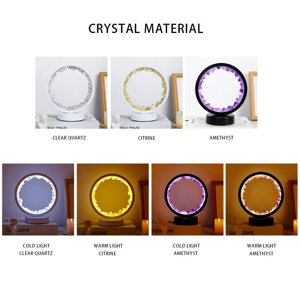 Reikistal Rechargeable Amethyst Circle Decorative Lights