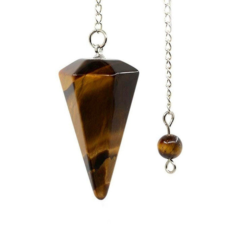 Reikistal Gemstone Hexagonal Pointed Pendant Pendulum