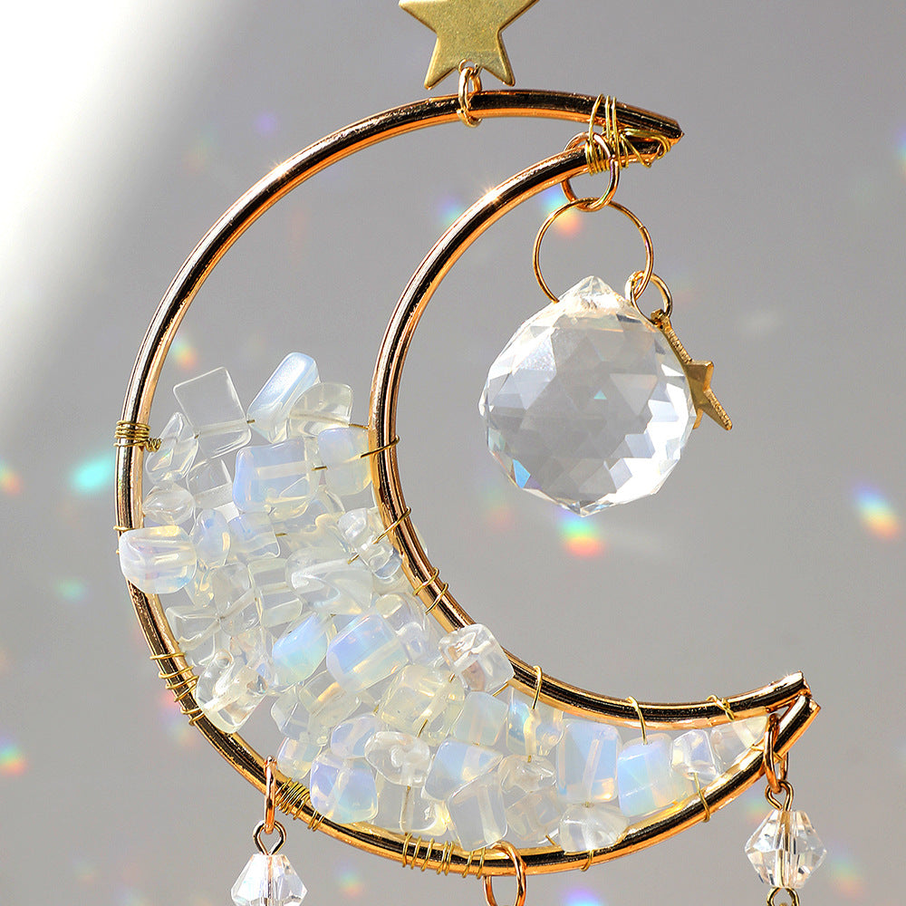 Reikistal Moon Catcher Crystal Wind Chime Home Decor