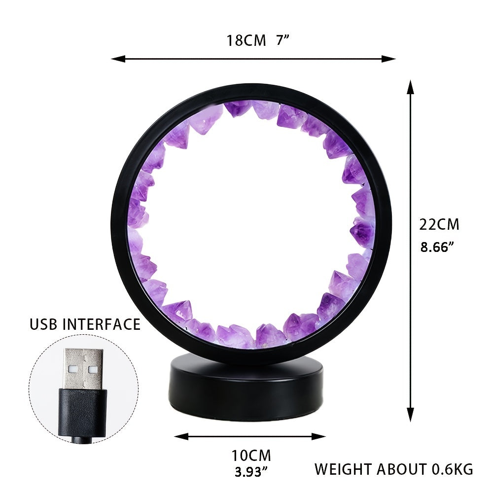 Reikistal Rechargeable Amethyst Circle Decorative Lights