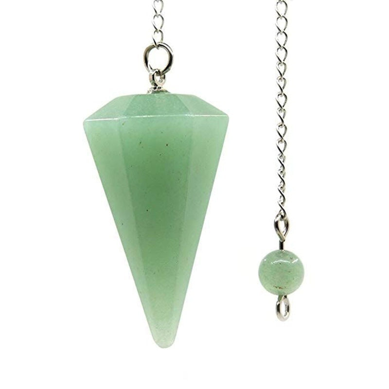 Reikistal Gemstone Hexagonal Pointed Pendant Pendulum