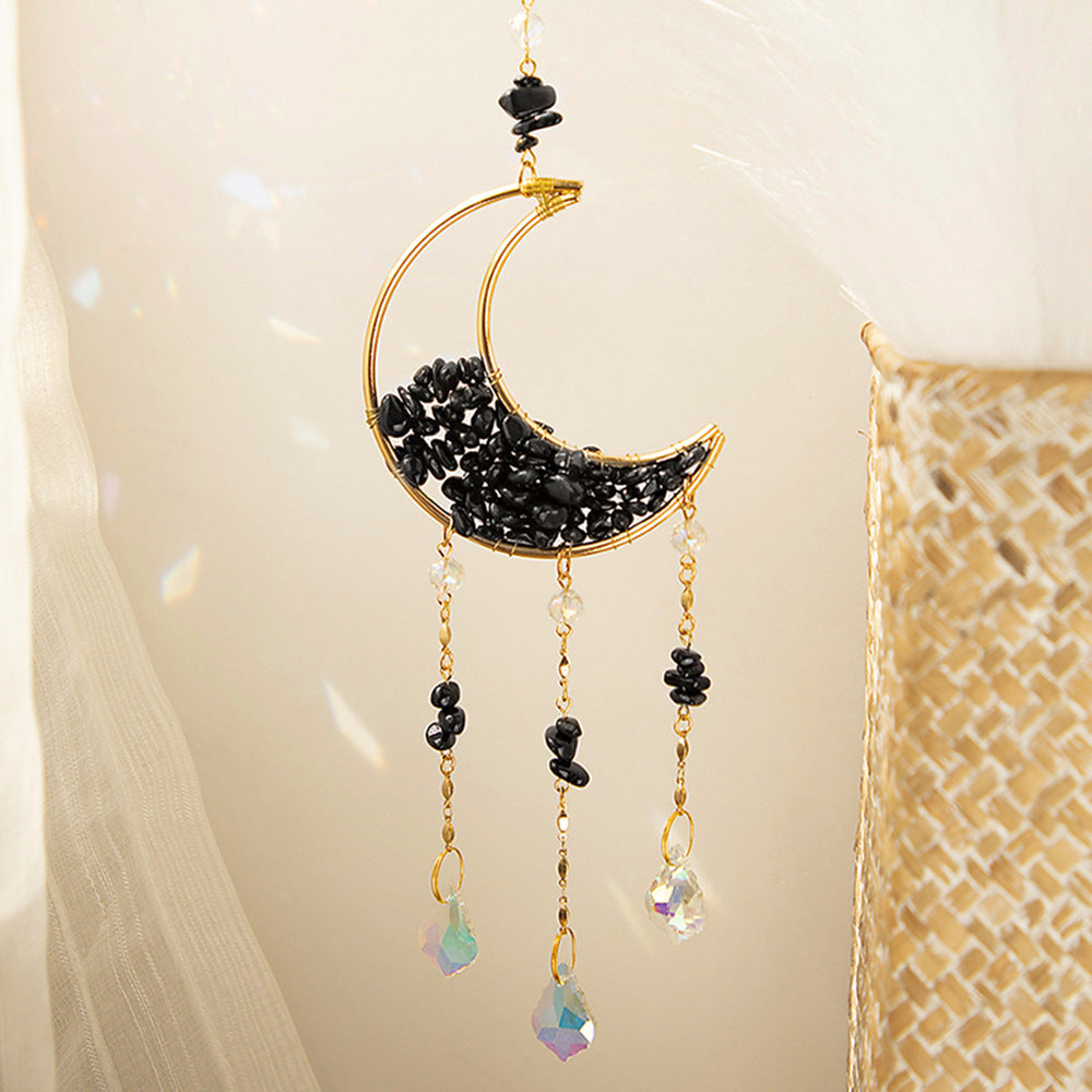 Reikistal Moon Catcher Crystal Wind Chime Home Decor