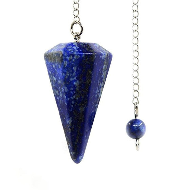 Reikistal Gemstone Hexagonal Pointed Pendant Pendulum