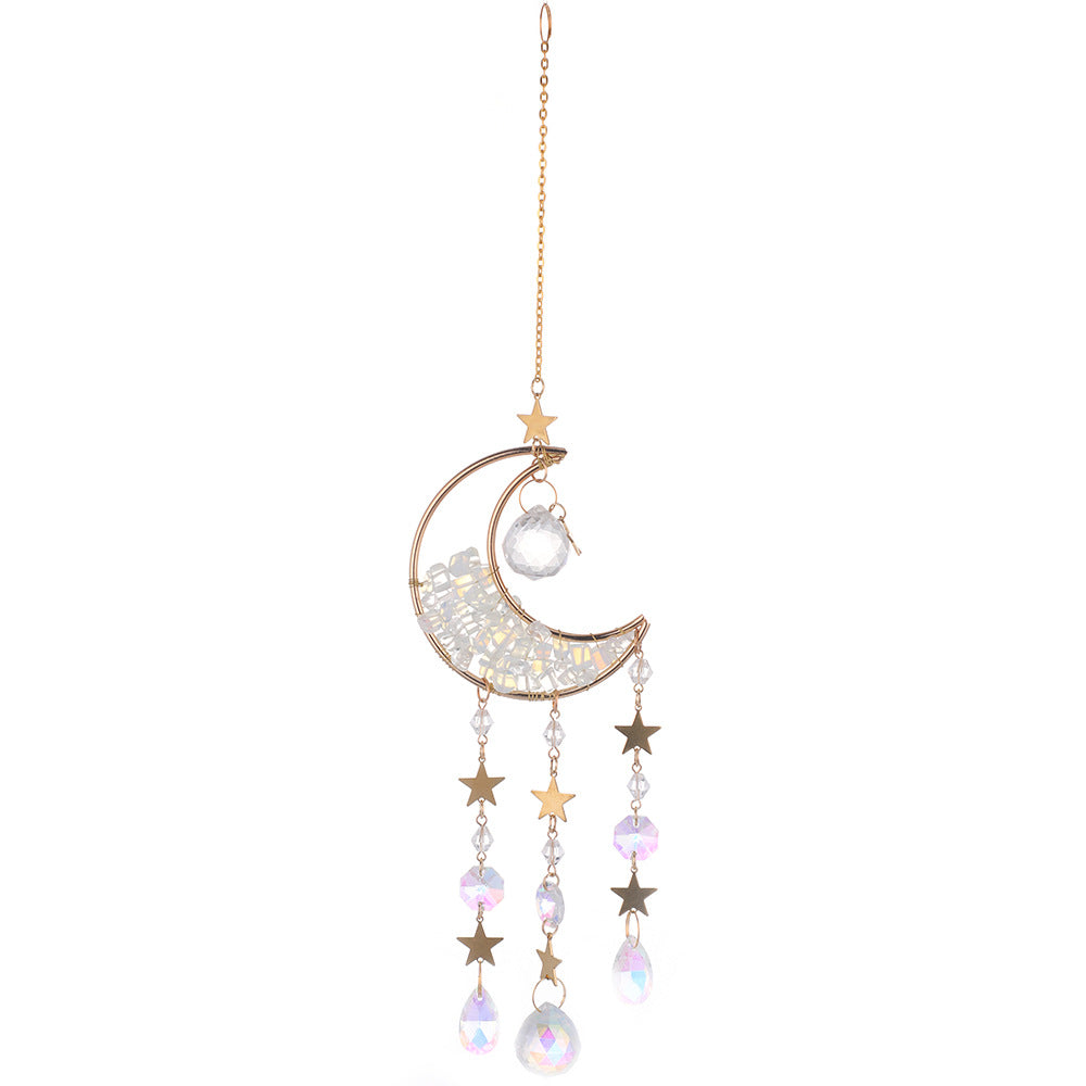 Reikistal Moon Catcher Crystal Wind Chime Home Decor