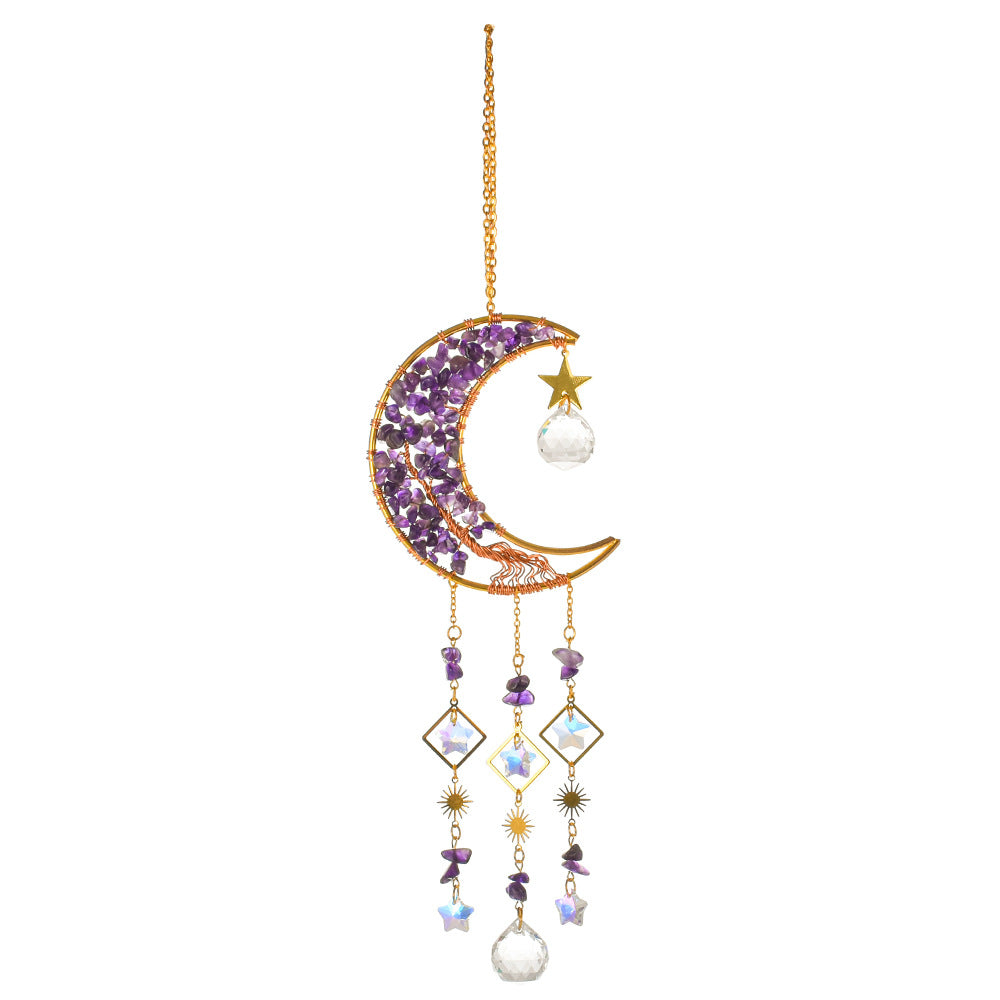 Reikistal Moon Catcher Crystal Wind Chime Home Decor