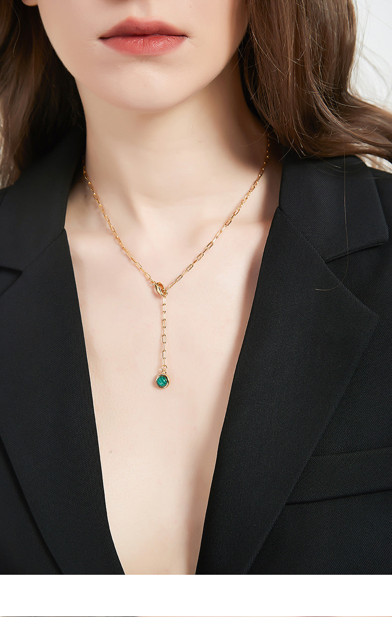 Reikistal malakit halsband