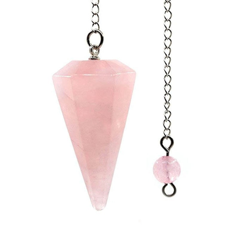 Reikistal Gemstone Hexagonal Pointed Pendant Pendulum