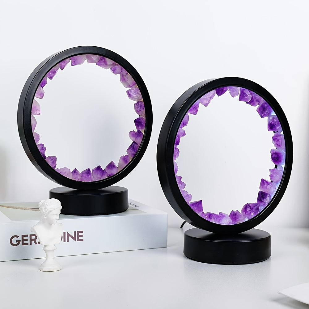 Reikistal Rechargeable Amethyst Circle Decorative Lights