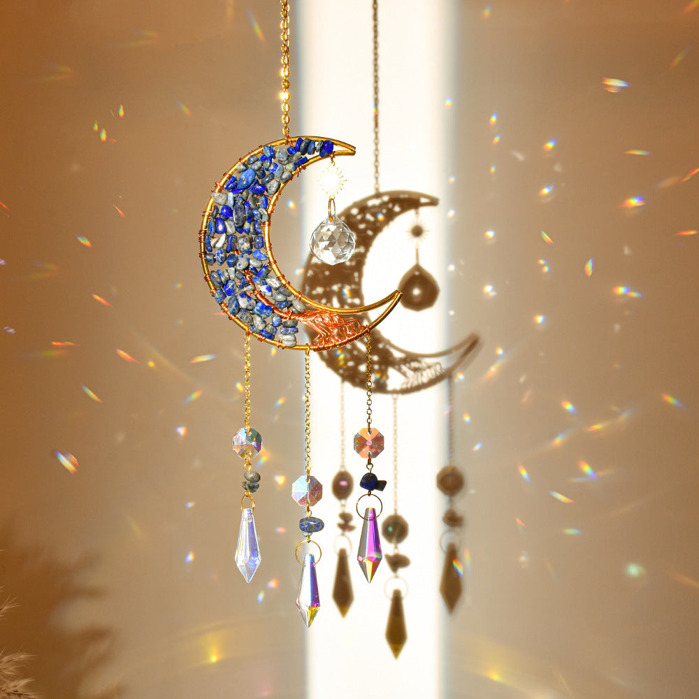 Reikistal Moon Catcher Crystal Wind Chime Home Decor