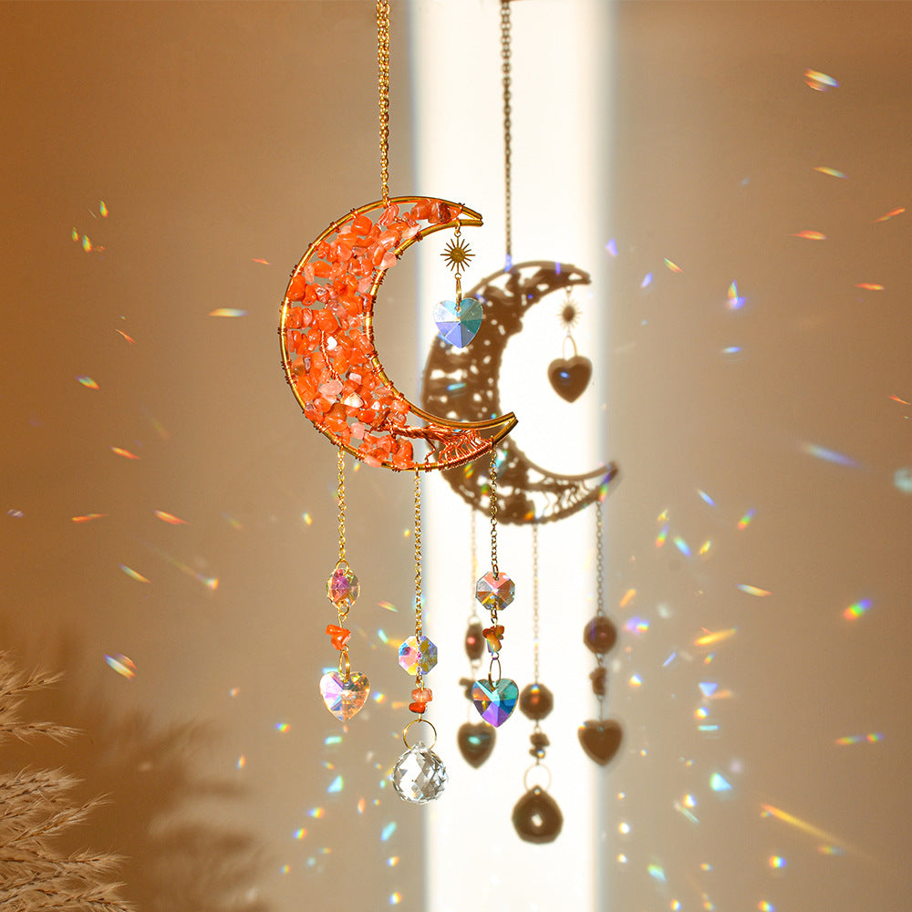 Reikistal Moon Catcher Crystal Wind Chime Home Decor