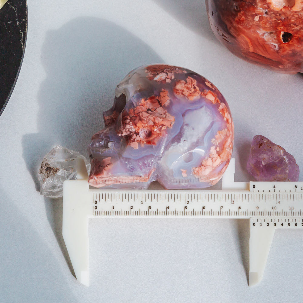 Reikistal Pink Agate Skull