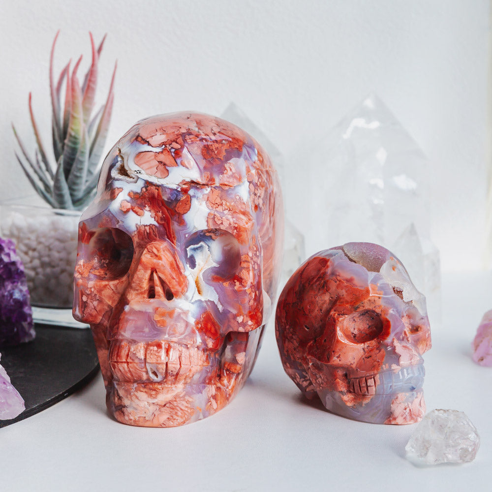 Reikistal Pink Agate Skull