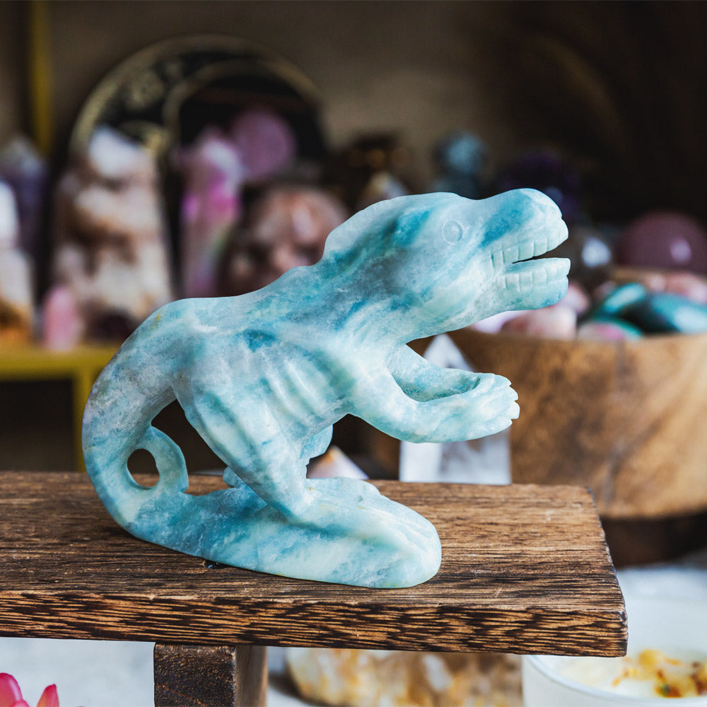 Reikistal Blue Aragonite Tyrannosaurus