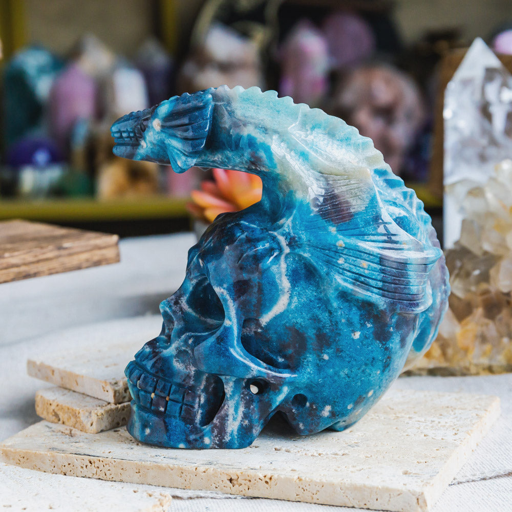 Reikistal Trolleite Skull With Flying Dragon
