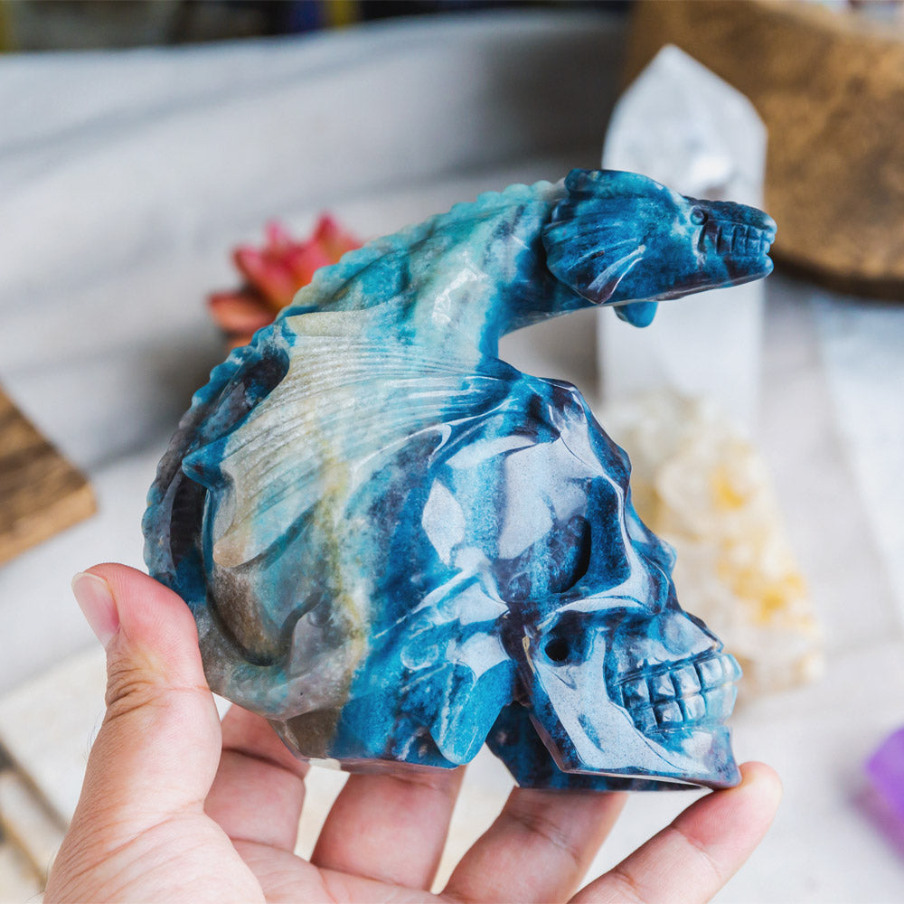 Reikistal Trolleite Skull With Flying Dragon