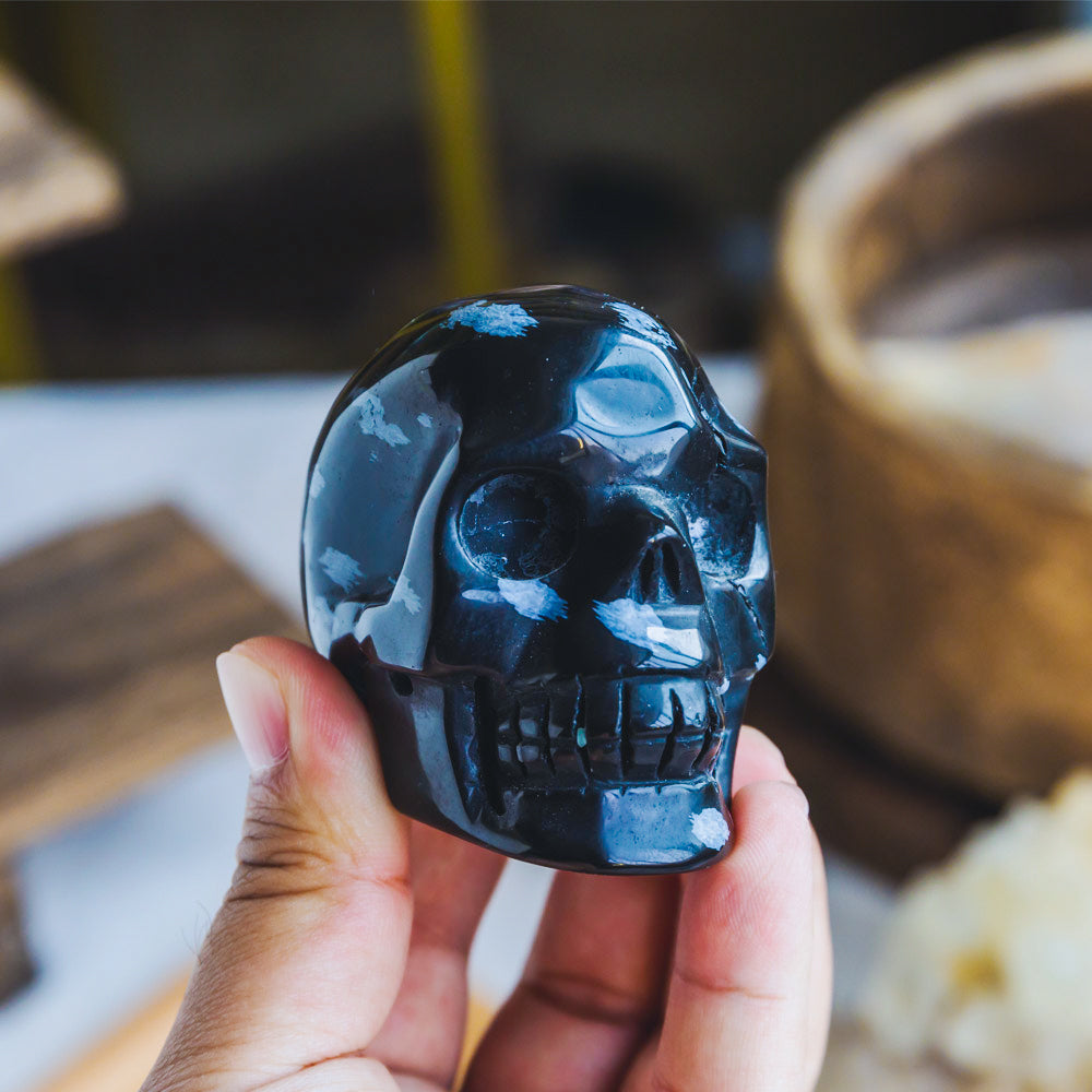 Reikistal Snowflake Obsidian Skull