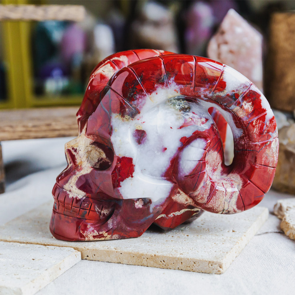 Reikistal Red Jasper Sheep Skull