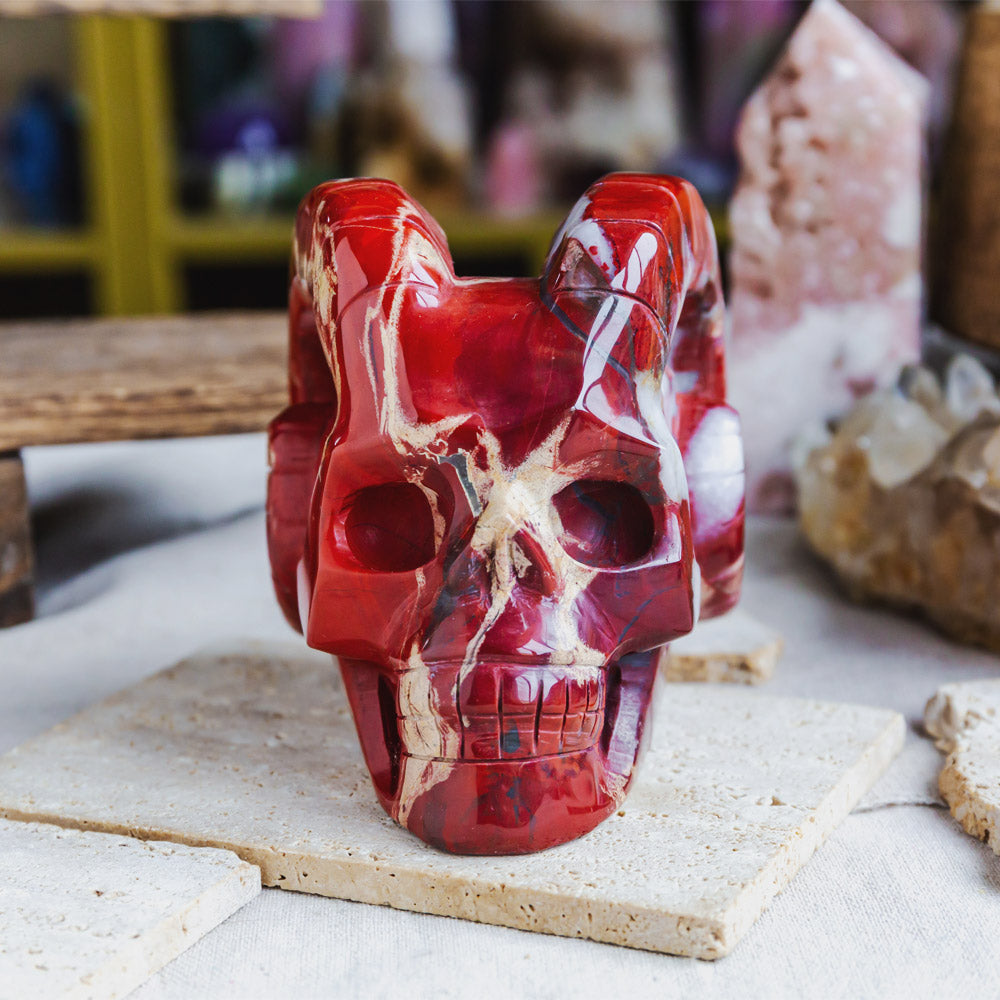 Reikistal Red Jasper Sheep Skull