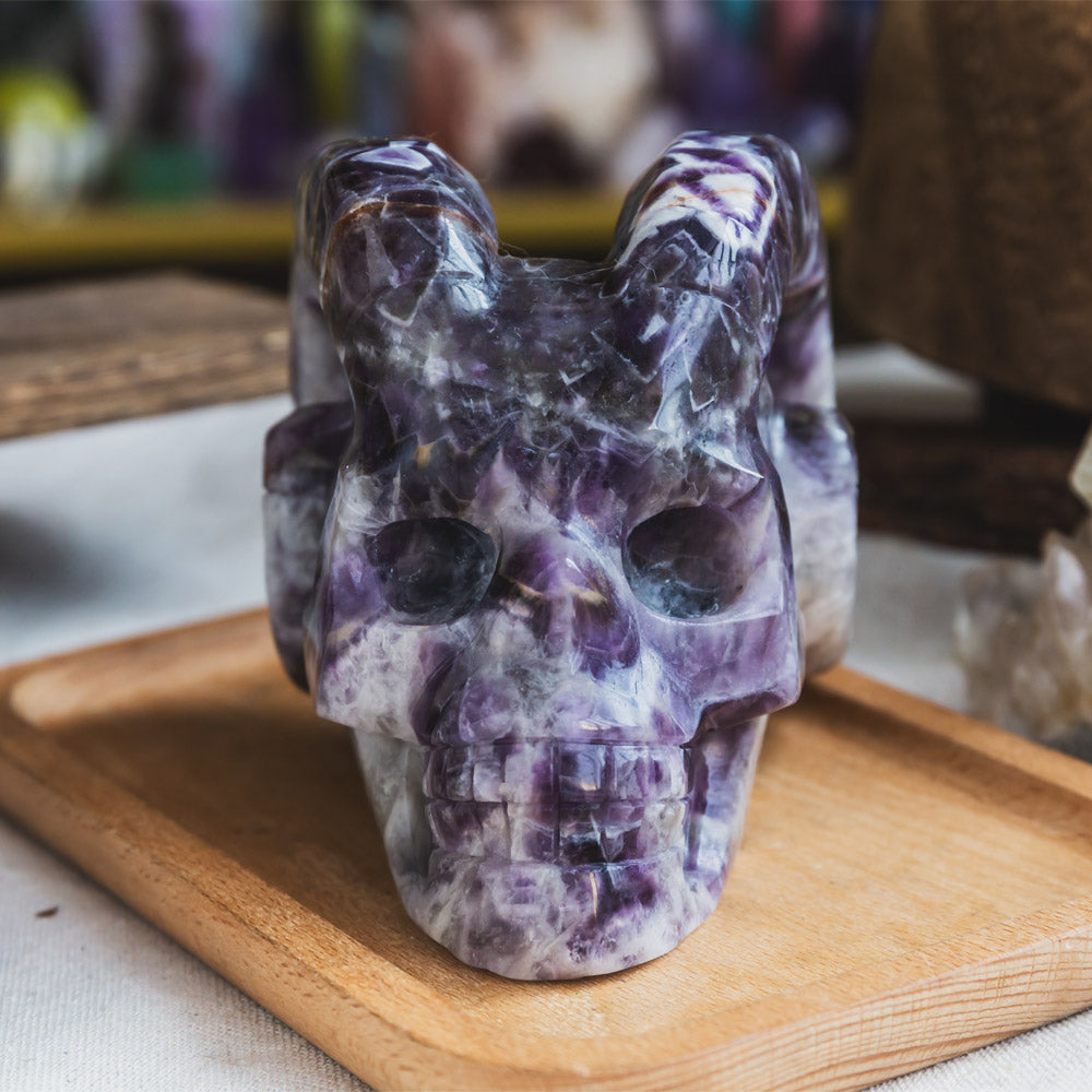 Reikistal Dream Amethyst Sheep Skull