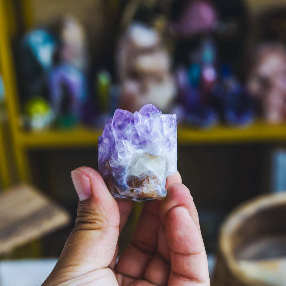 Reikistal 1.5'' Amethyst Drusy Skull