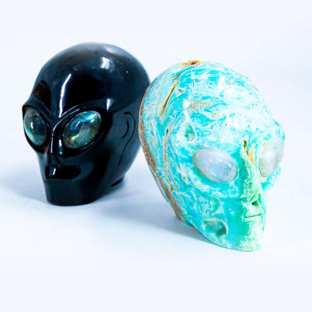 Reikistal Alien Skull With Labradorite Eyes