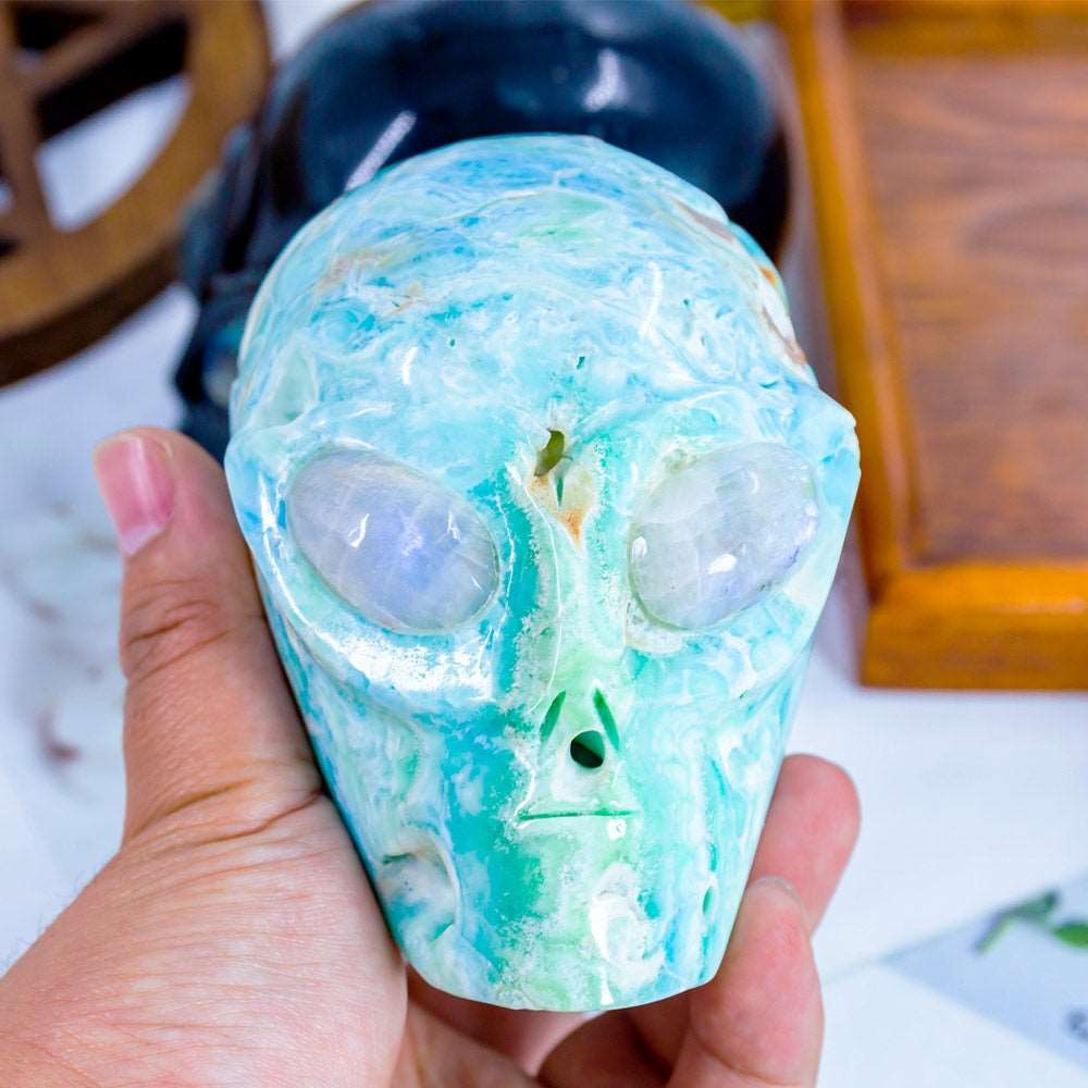 Reikistal Alien Skull With Labradorite Eyes