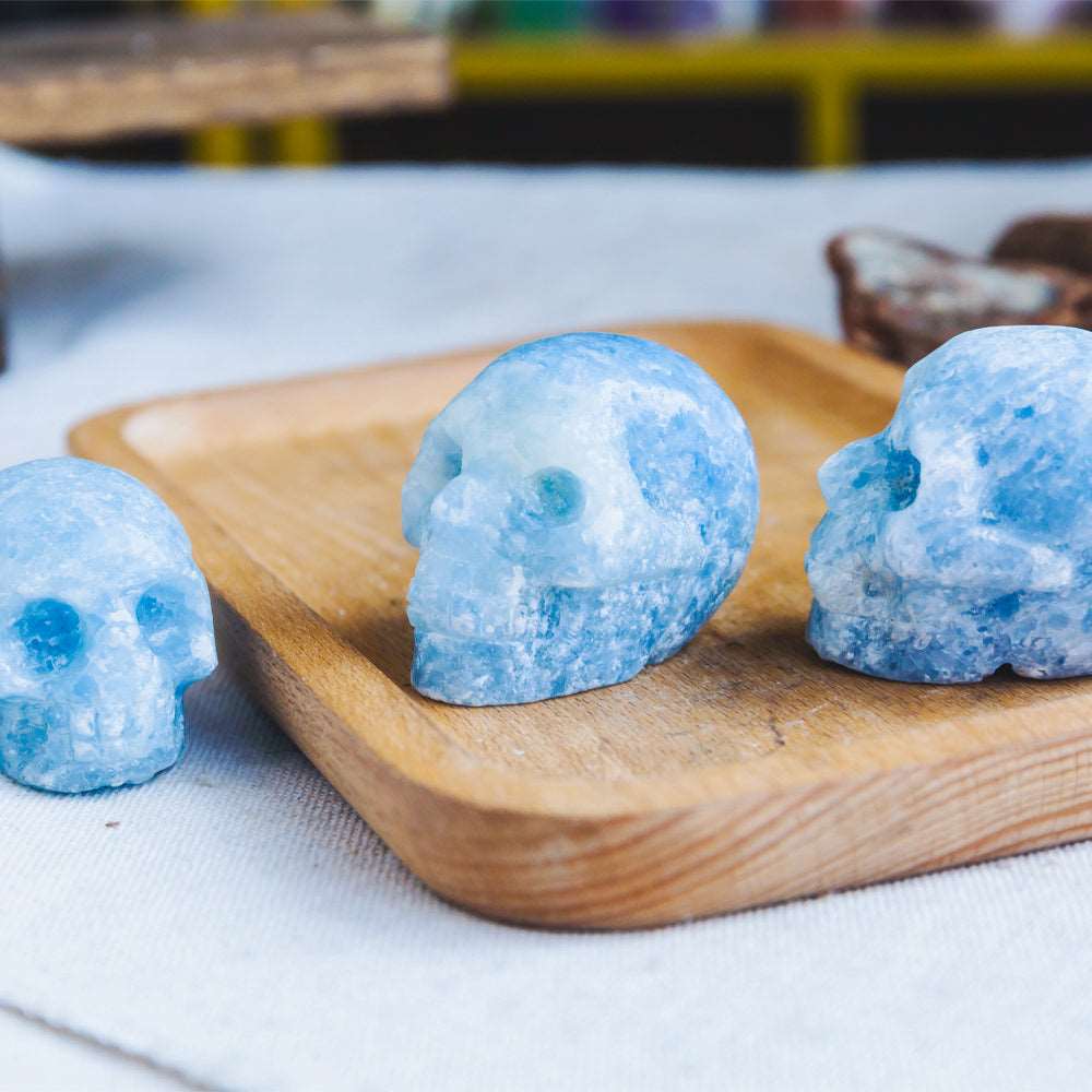 Reikistal 2'' Blue Calcite Skull