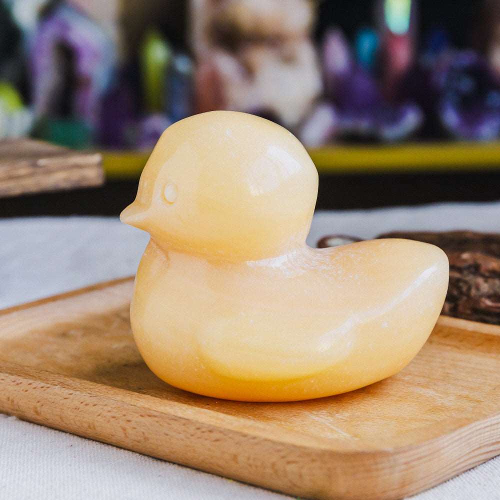 Reikistal 4'' Orange Calcite Duck