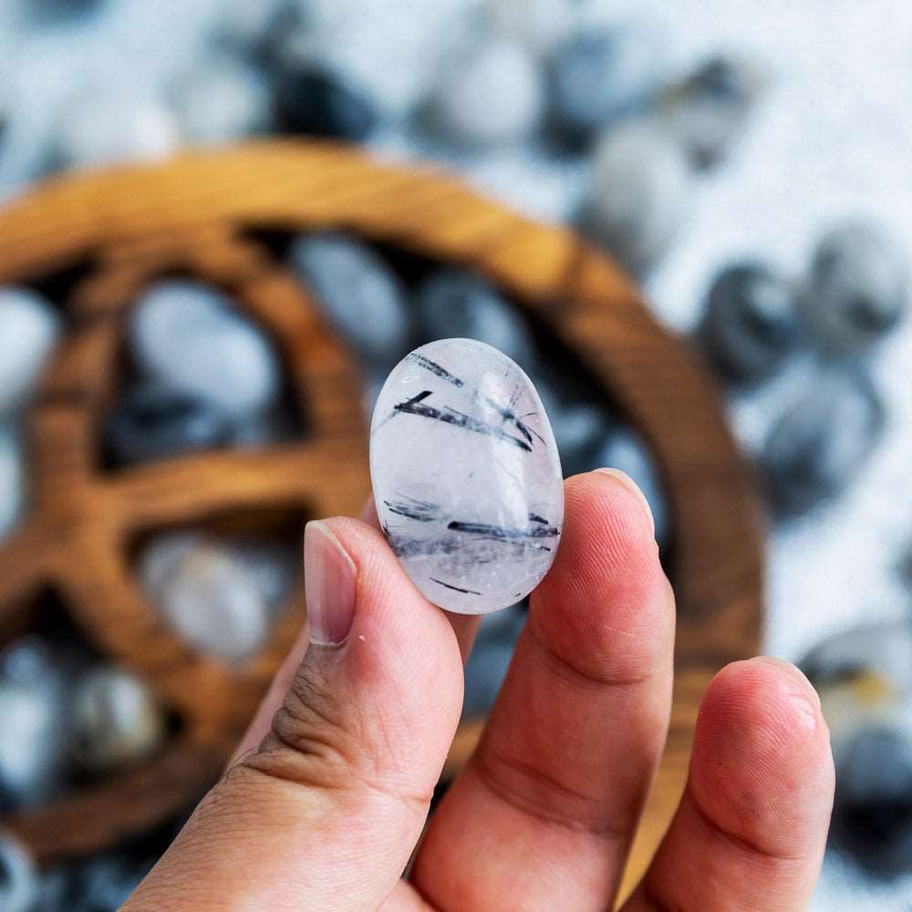 Reikistal Black Tourmaline In Quartz Tumbled Stone