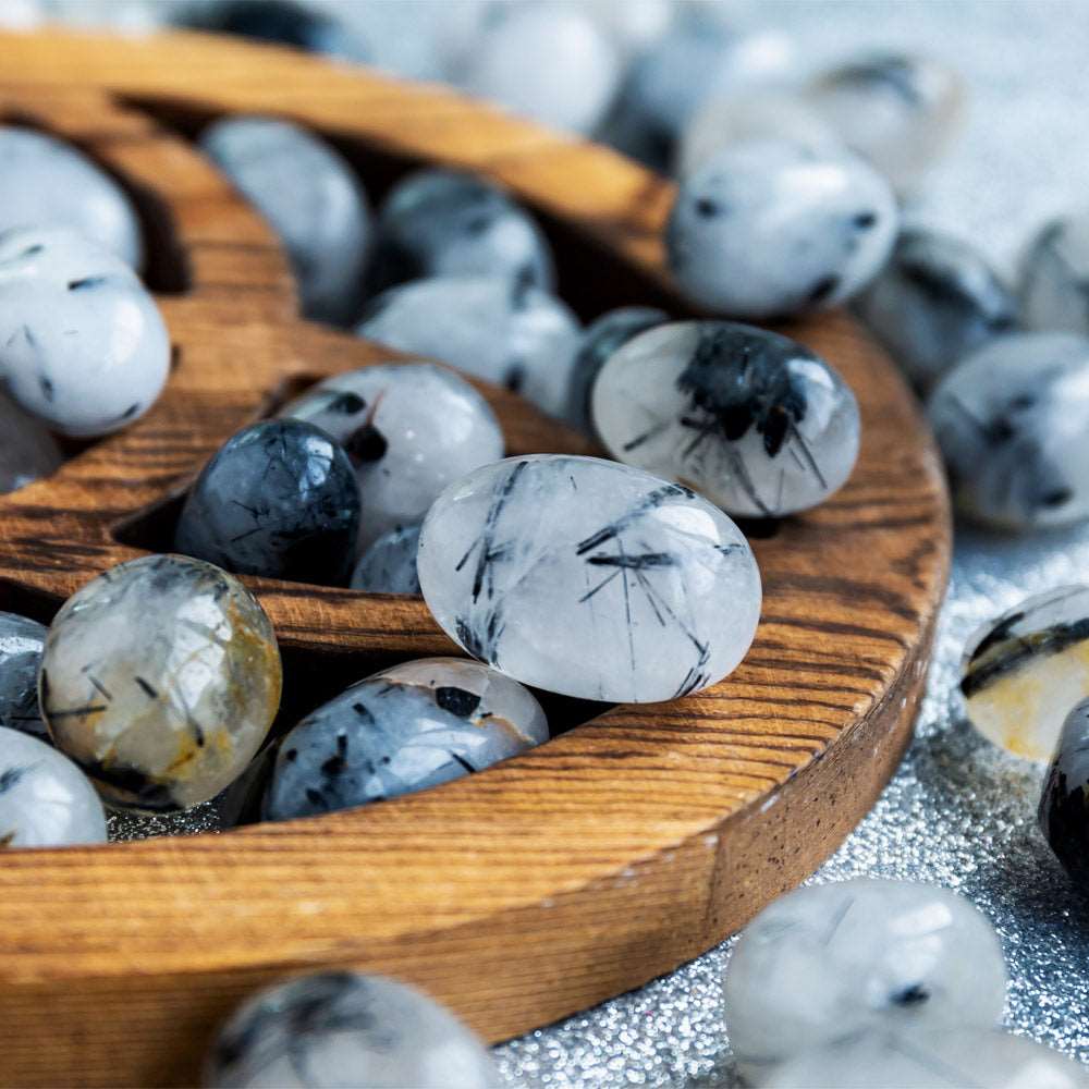 Reikistal Black Tourmaline In Quartz Tumbled Stone