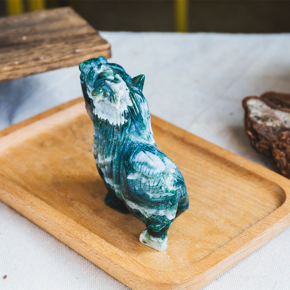 Reikistal Moss Agate Lion