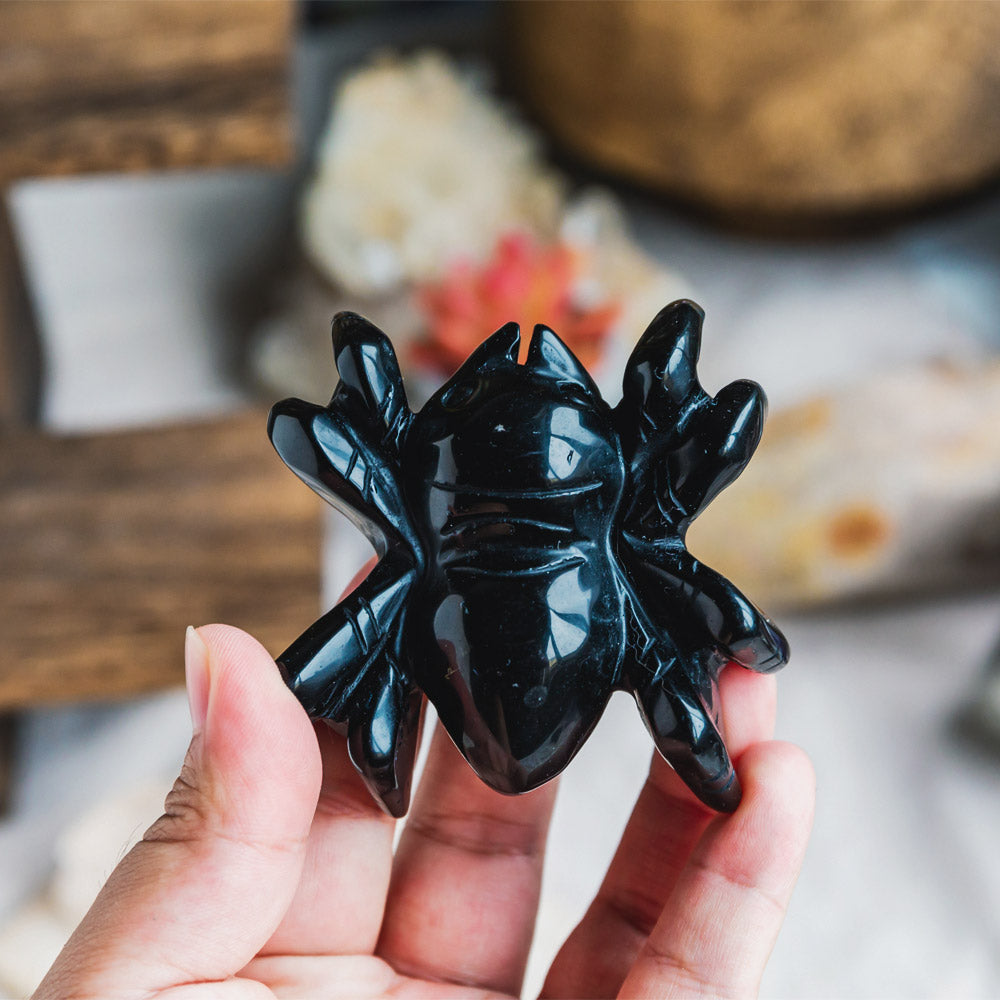 Reikistal Black Obsidian Spider