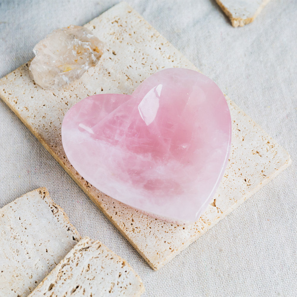 Reikistal Rose Quartz Heart Bowl