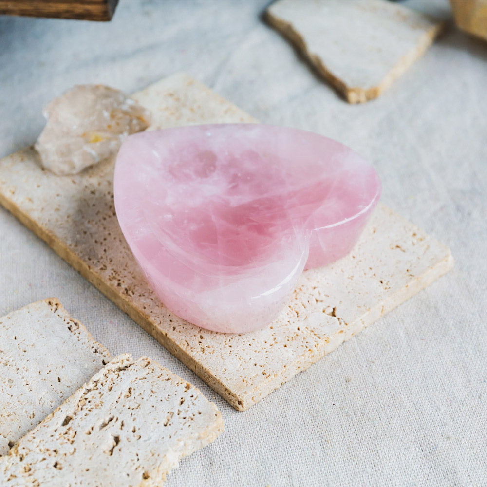 Reikistal Rose Quartz Heart Bowl