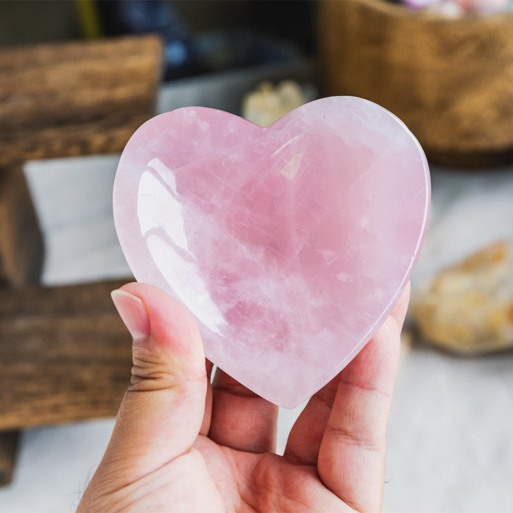 Reikistal Rose Quartz Heart Bowl