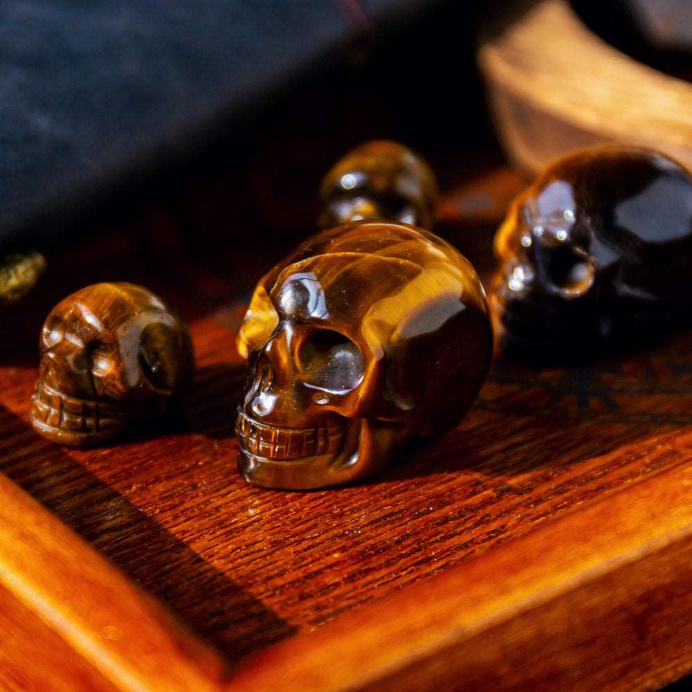 Reikistal 1.5” Tigers eye Skull