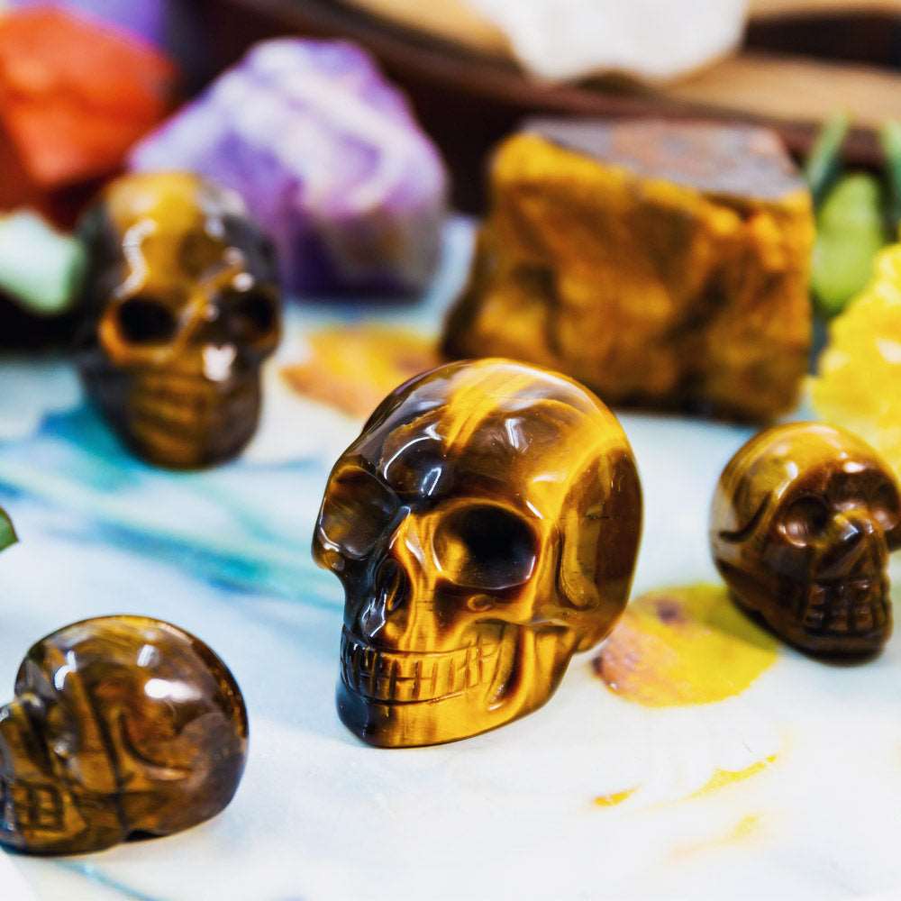 Reikistal 1.5” Tigers eye Skull