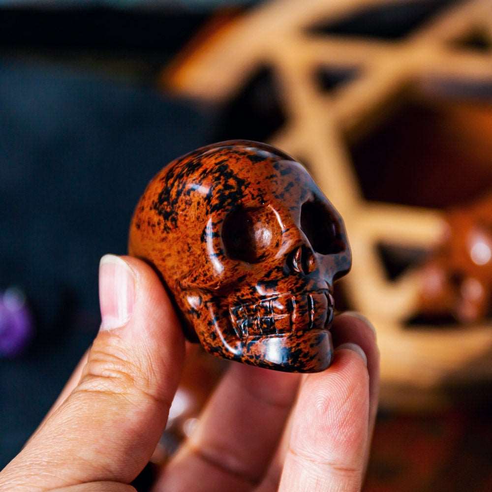 Reikistal 2” Mahogany Obsidian Skull