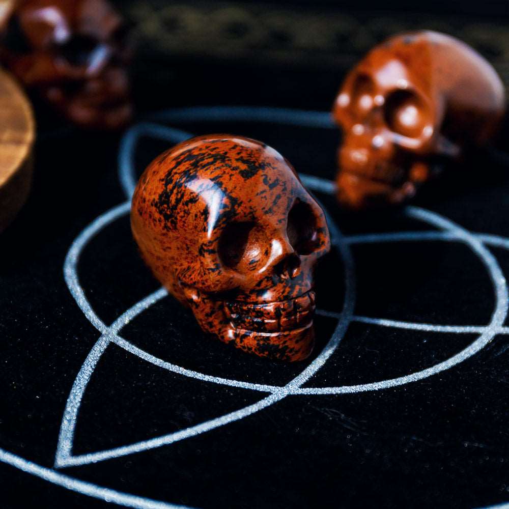 Reikistal 2” Mahogany Obsidian Skull