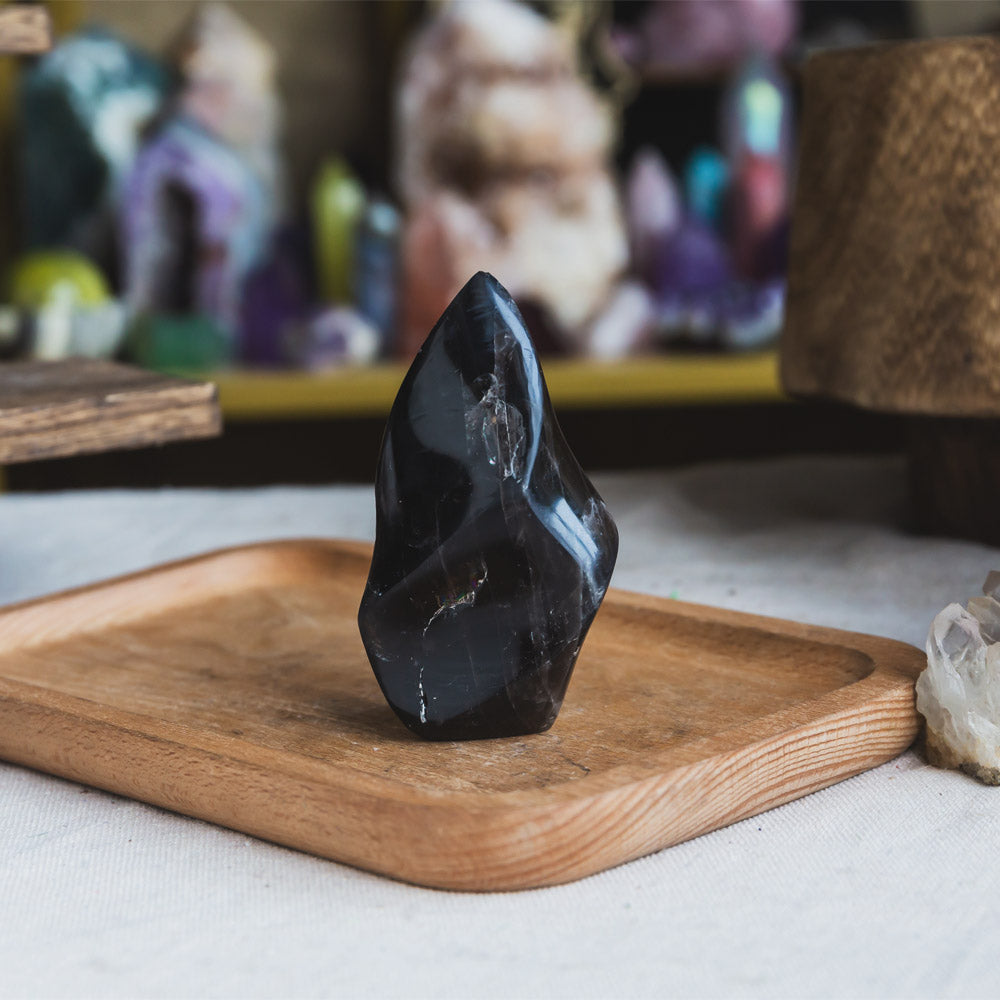 Reikistal Black Rose Quartz Flame