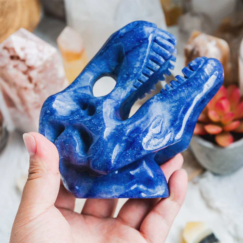 Reikistal Blue Aventurine Dinosaur Skull