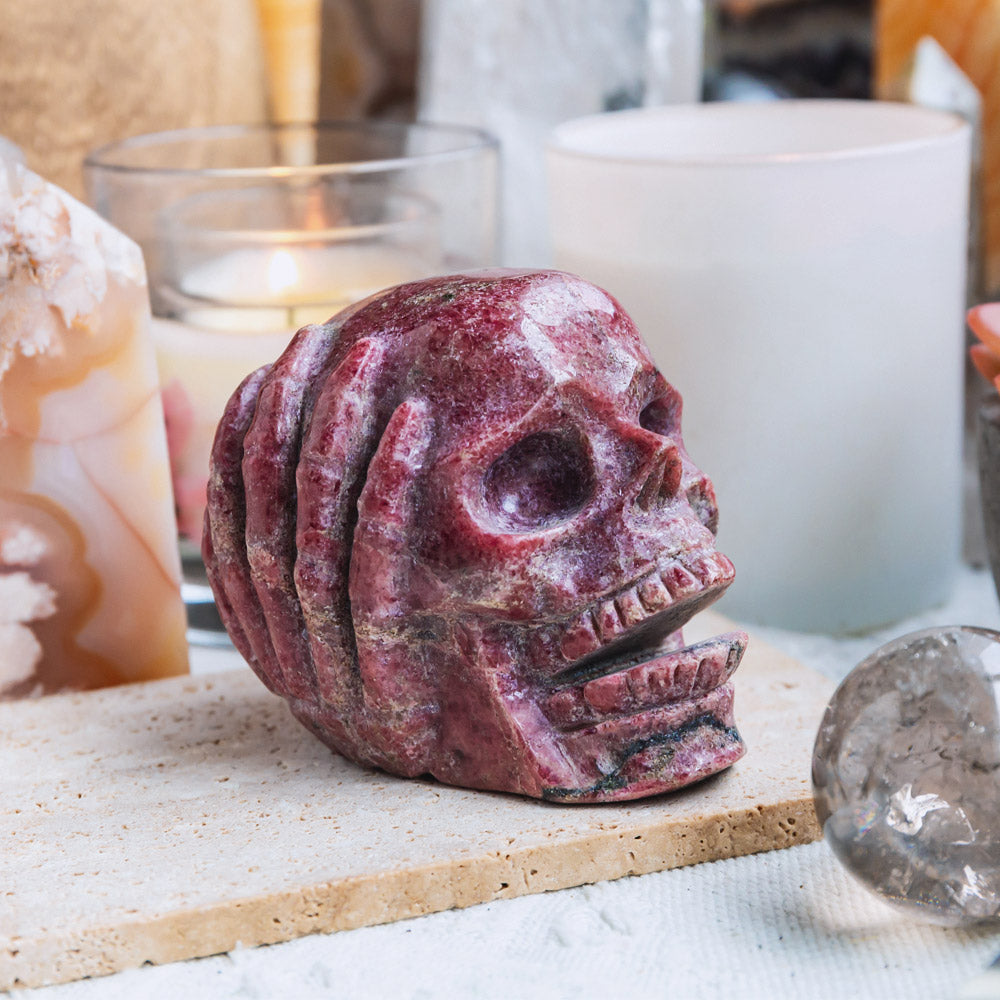 Reikistal Rhodonite Skull (Hear no evil)