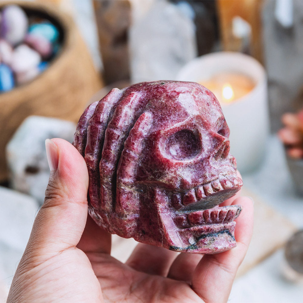 Reikistal Rhodonite Skull (Hear no evil)