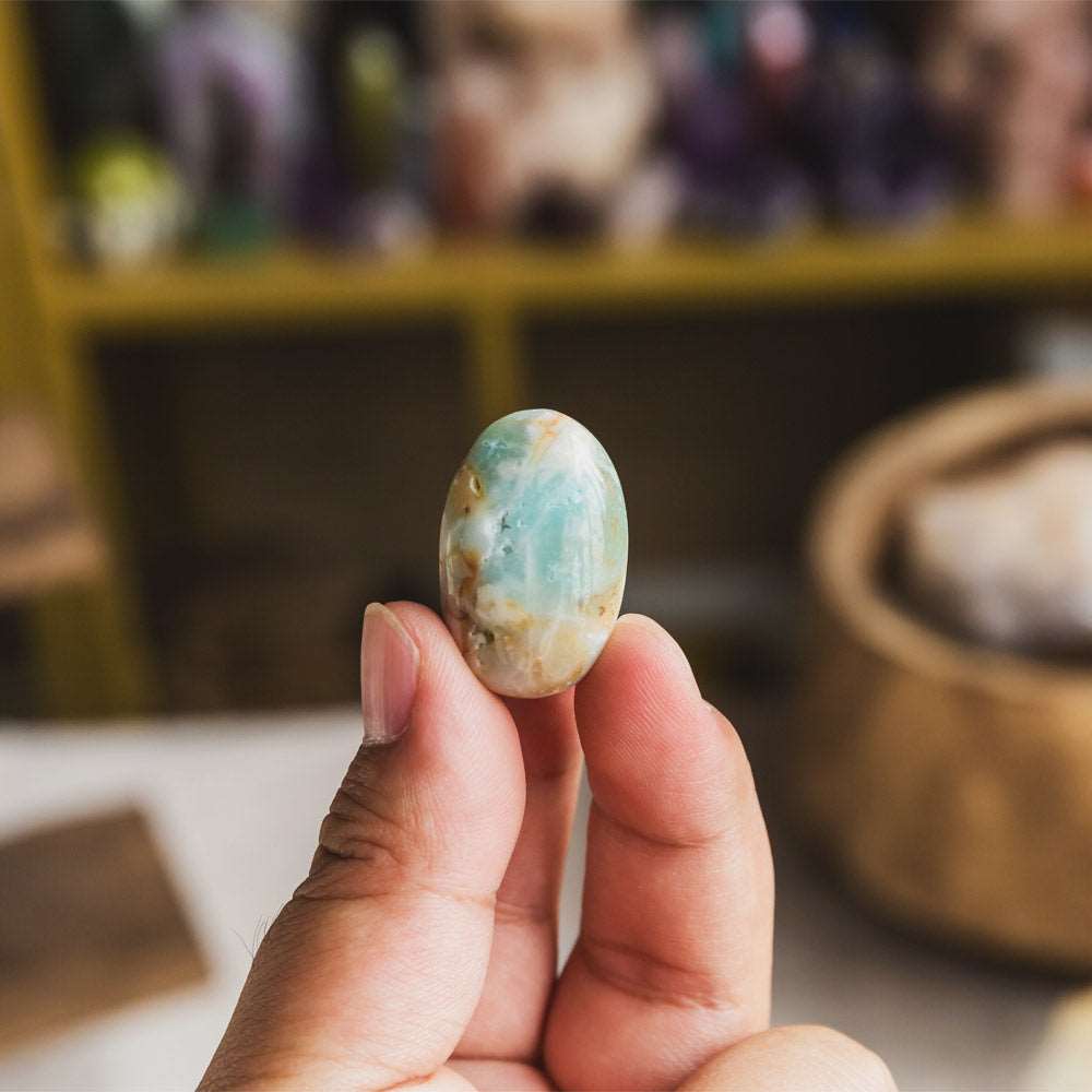 Reikistal Blue Sky Opal Tumbled Stone