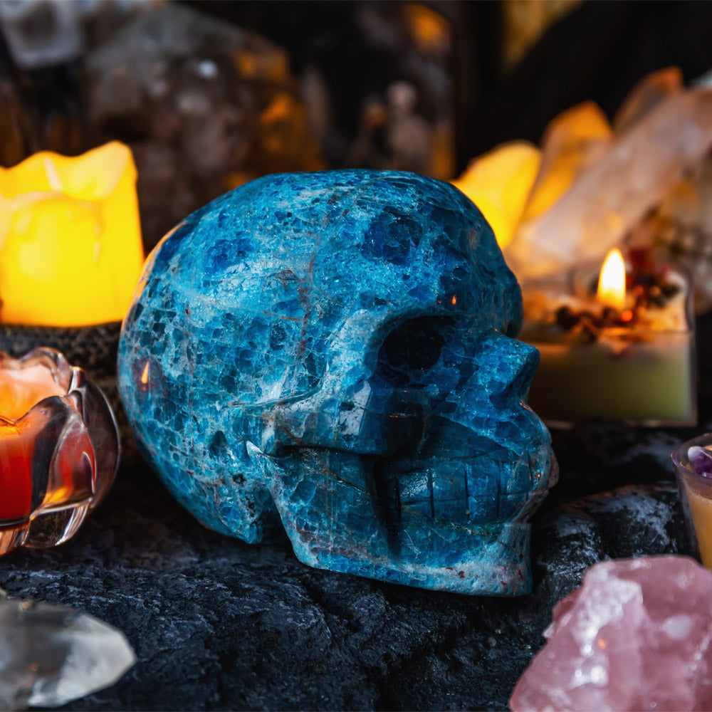 Reikistal Blue Apatite Skull