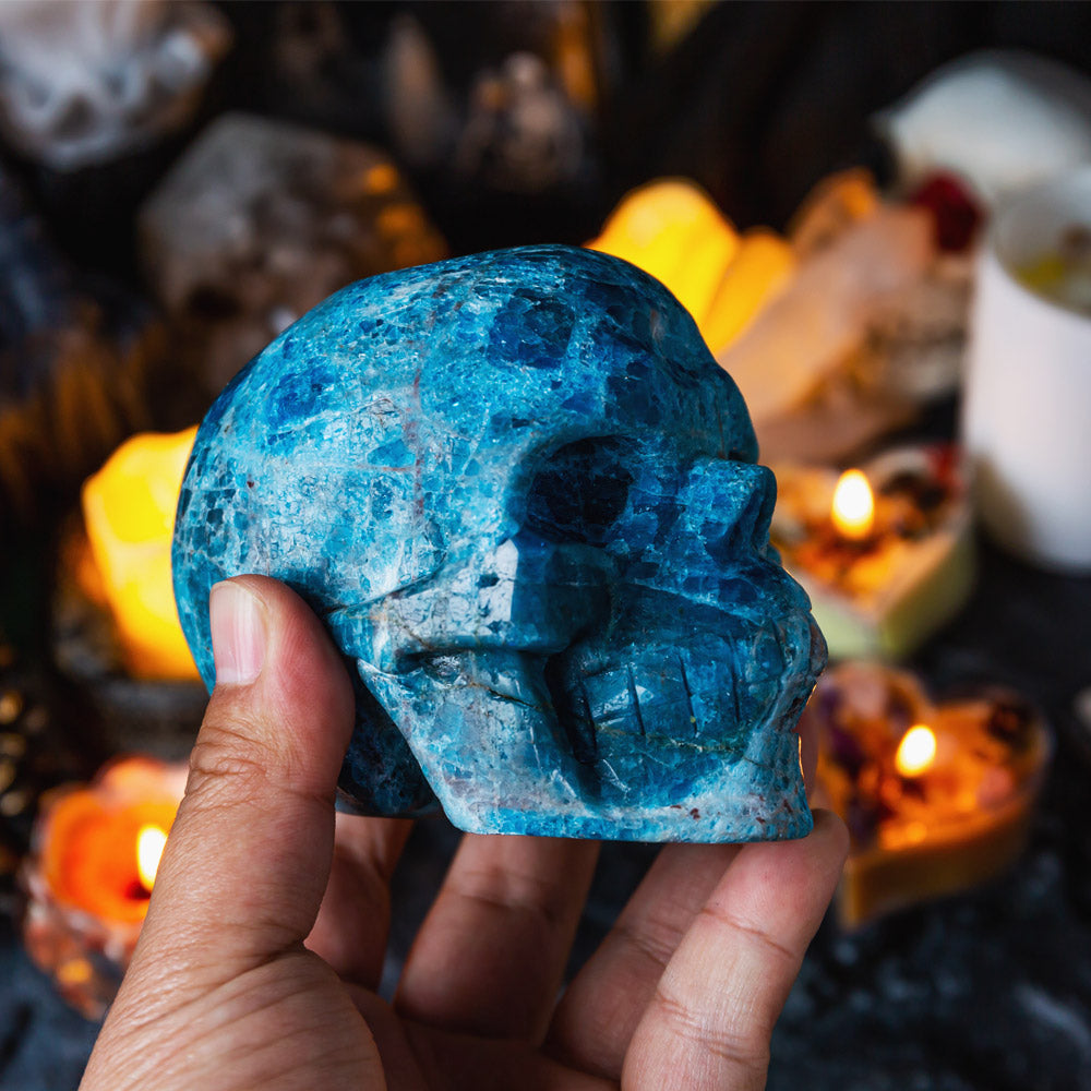 Reikistal Blue Apatite Skull