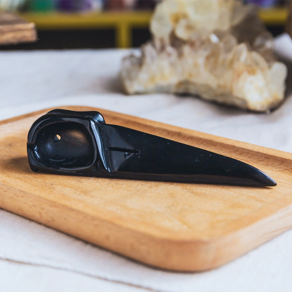 Reikistal Black Obsidian Raven Skull