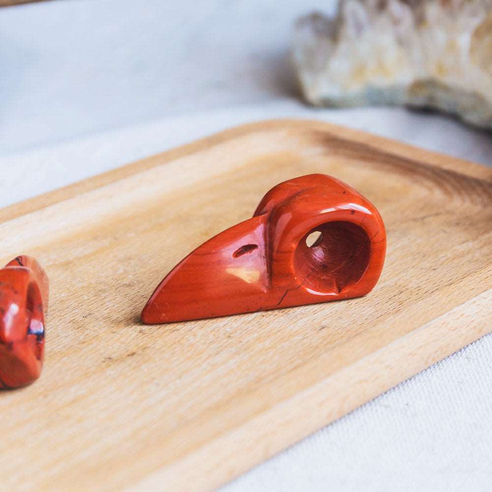 Reikistal 2'' Red Jasper Raven Skull