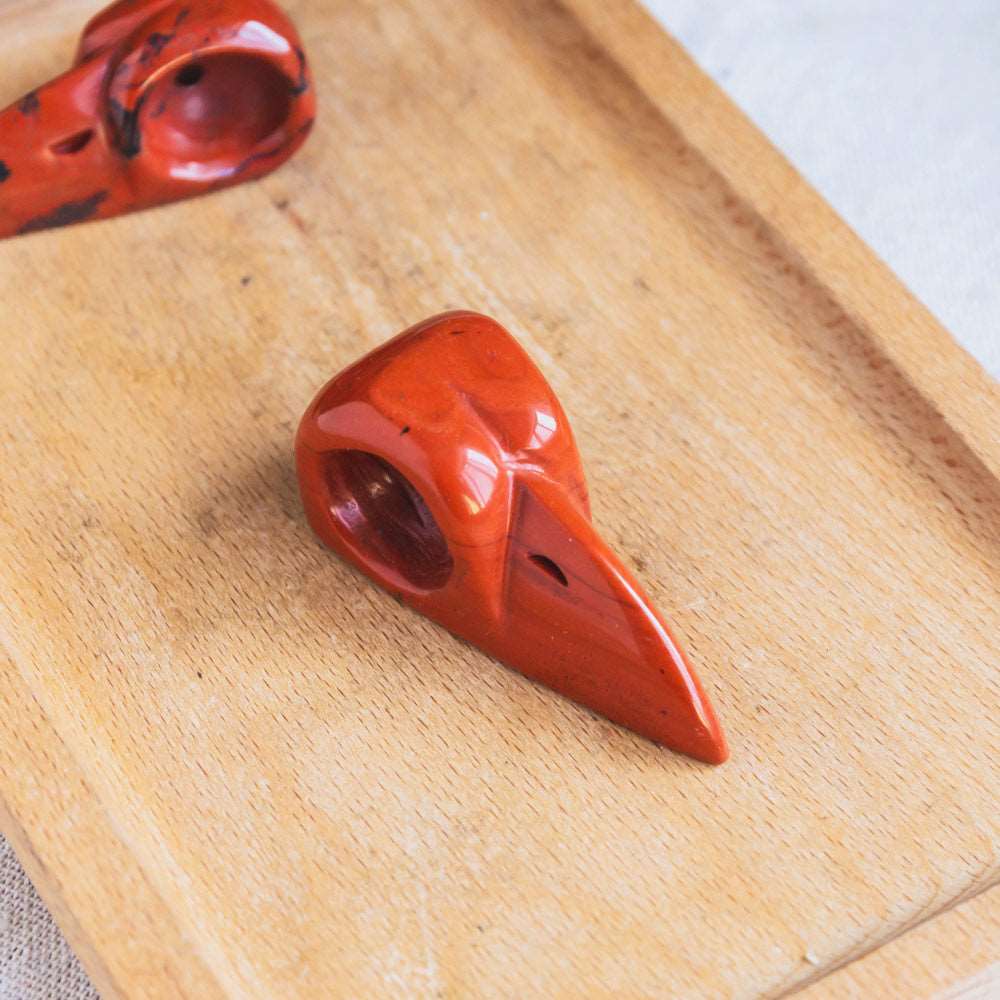 Reikistal 2'' Red Jasper Raven Skull